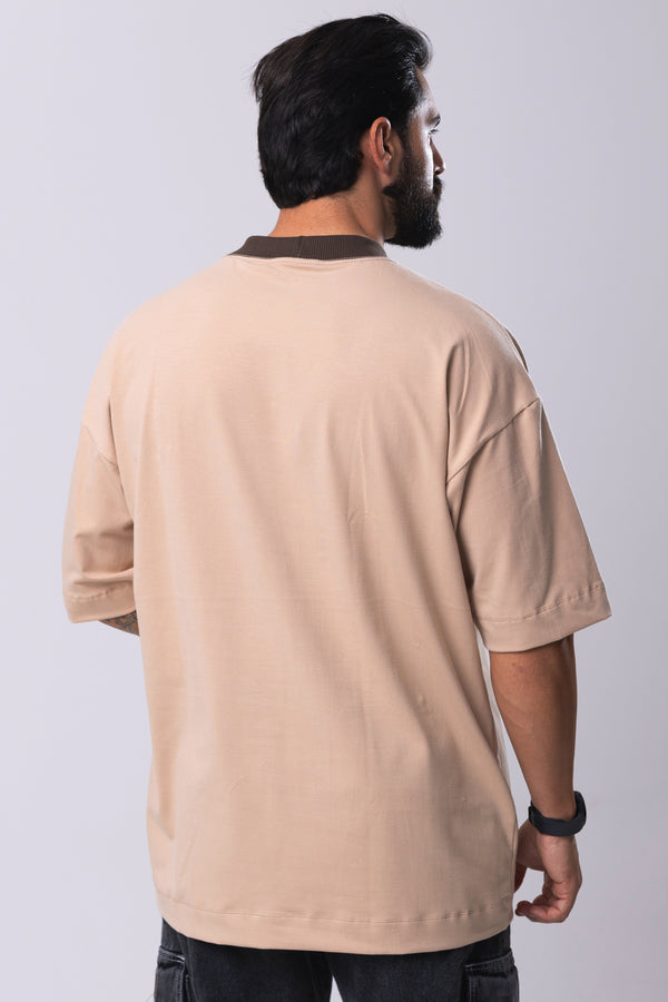 Camiseta Premium Oversized Minimal - Bege&Marrom