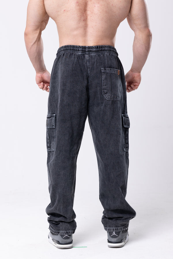 Calça Cargo Jeans - Lionz - Preta Marmorizada