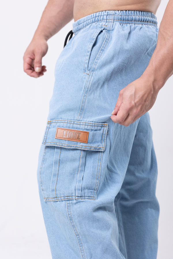 Calça Cargo Jeans - Lionz - Blue