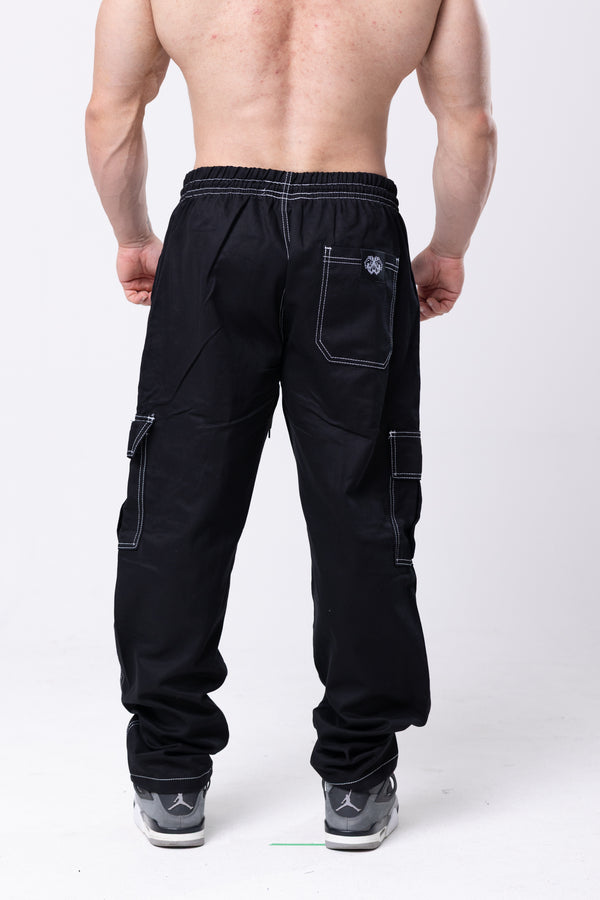 Calça Cargo Sarja - Lionz - Preta Contraste