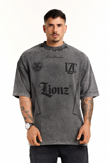 Camiseta Oversized Premium Preta Marble - Team