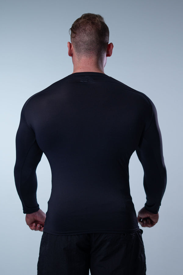 Camiseta Termic Pro Manga Longa Brasão - Preta