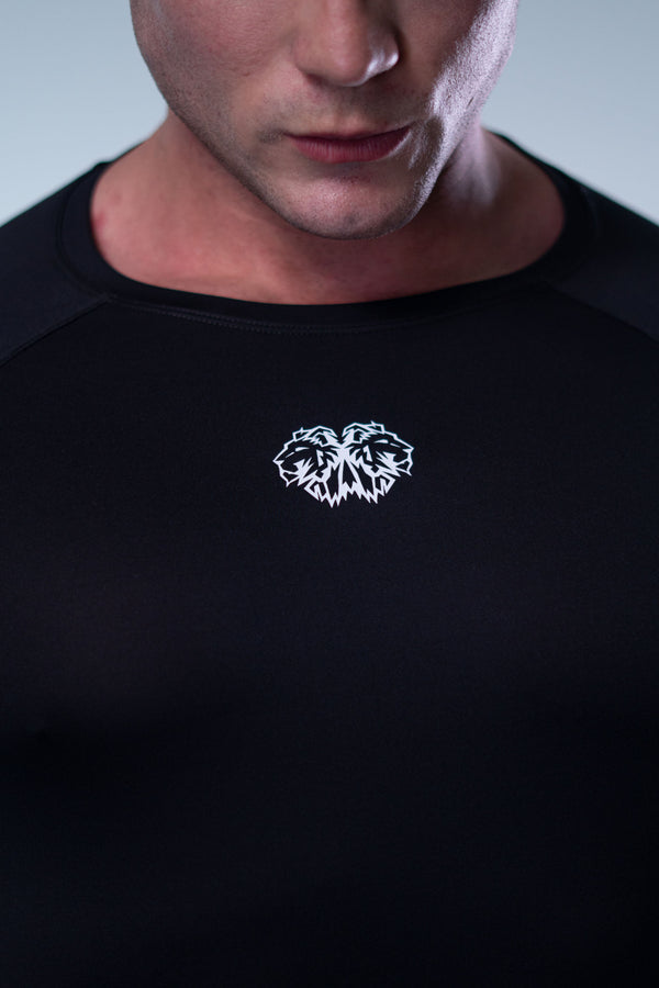 Camiseta Termic Pro Manga Longa Brasão - Preta