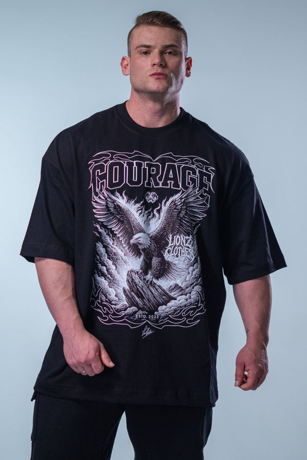 Camiseta Heavy Oversized Courage - Preta