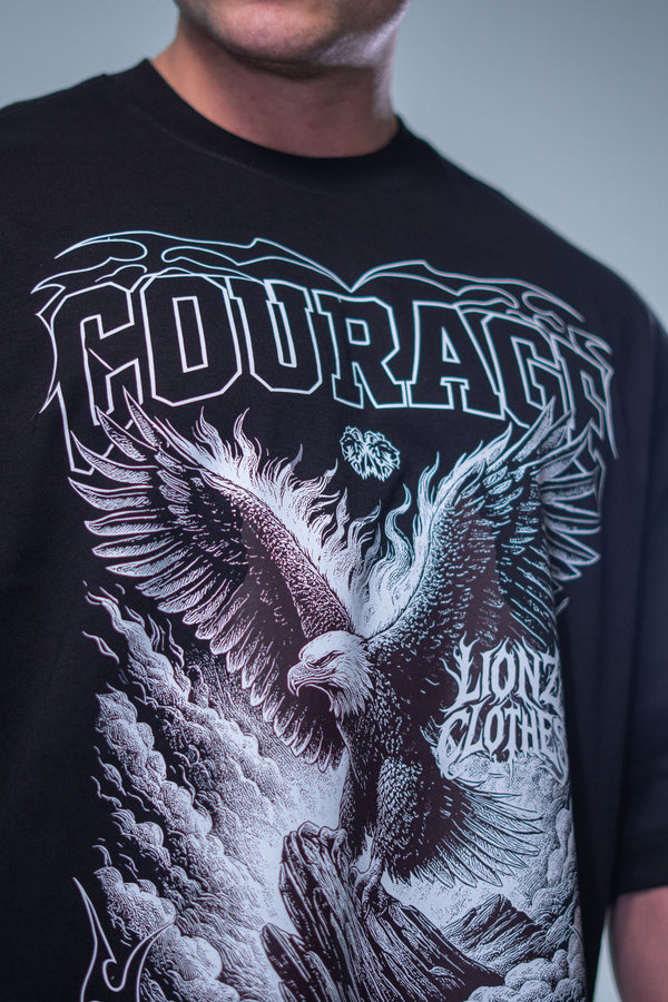 Camiseta Heavy Oversized Courage - Preta