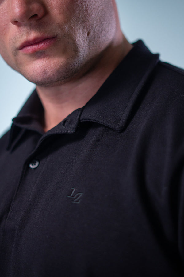 Camiseta Polo Deluxe LZ - Preta