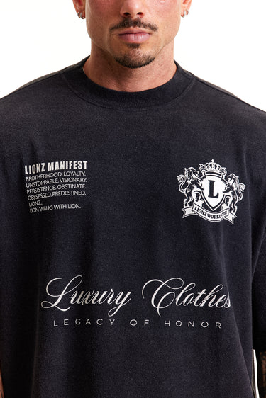 Camiseta Boxy Preto Faded - Honor