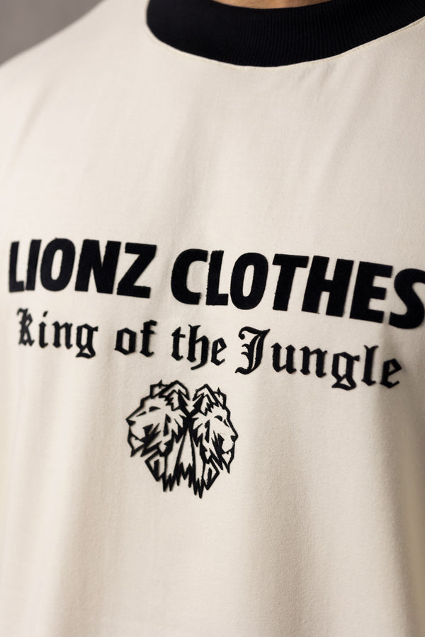 Camiseta Oversized Luxury Veludo - OffWhite&Black