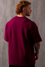 Camiseta Oversized Texturizada - Bordo