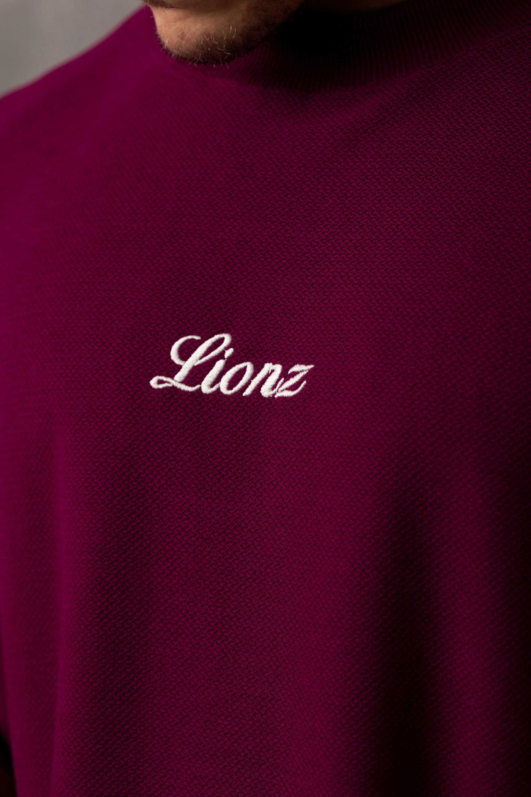 Camiseta Oversized Texturizada - Bordo
