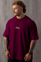 Camiseta Oversized Texturizada - Bordo