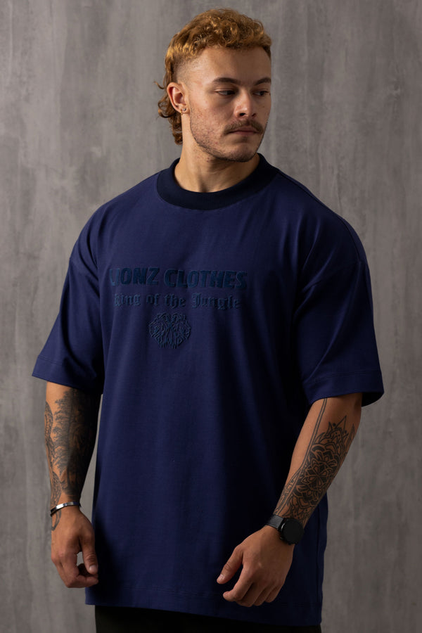 Camiseta Oversized Luxury Veludo - Marinho