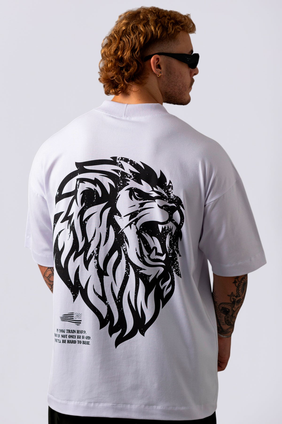 Camiseta Oversized American Lion - Branca