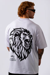 Camiseta Oversized American Lion - Branca
