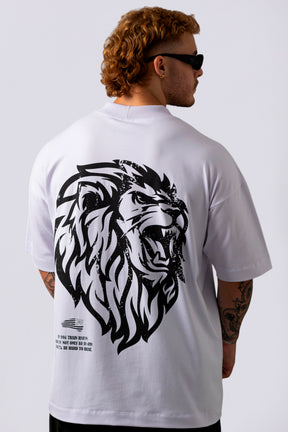 Camiseta Oversized American Lion - Branca