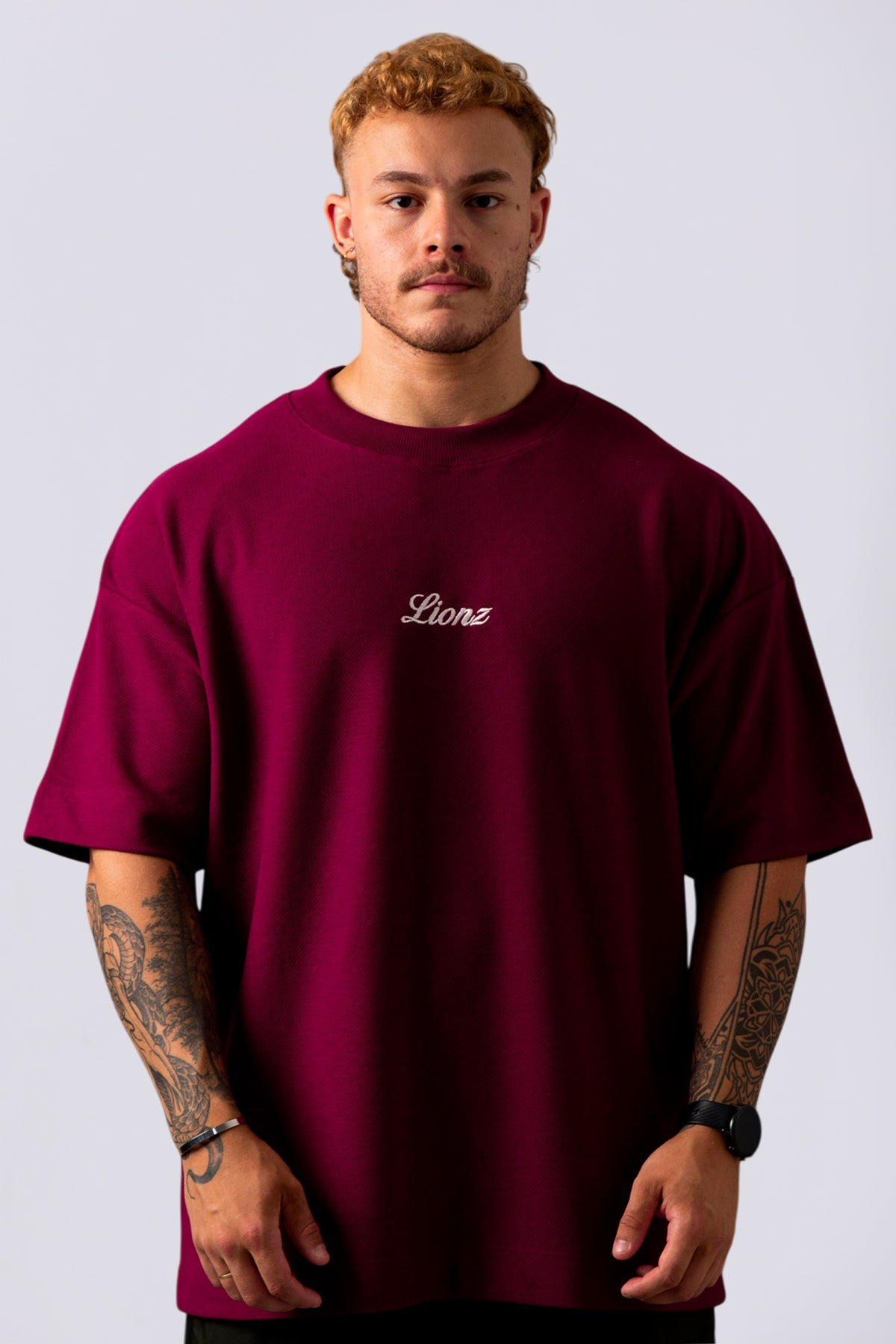 Camiseta Oversized Texturizada - Bordo