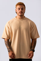 Camiseta Oversized Texturizada - Bege