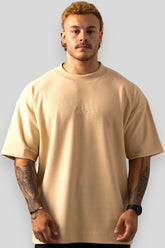 Camiseta Oversized Texturizada - Bege