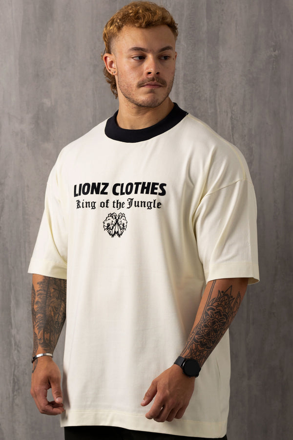 Camiseta Oversized Luxury Veludo - OffWhite&Black