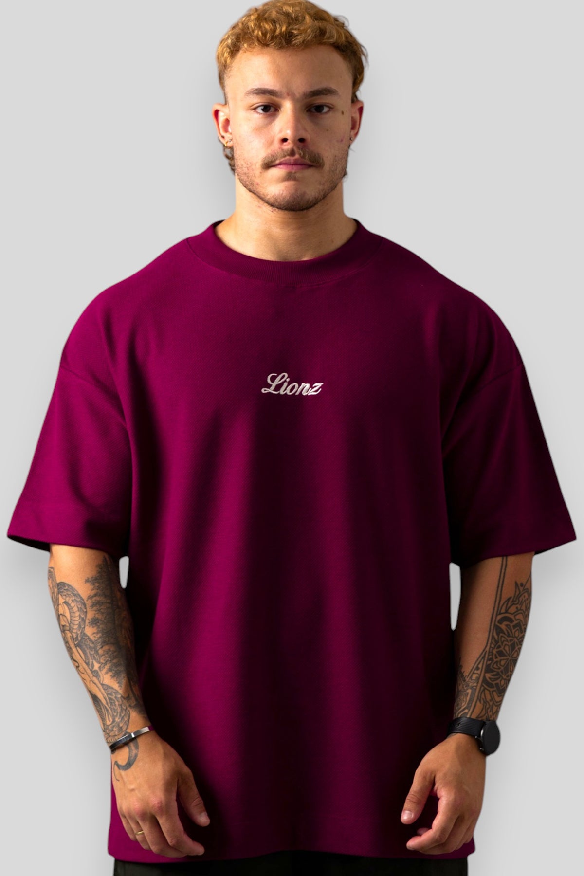 Camiseta Oversized Texturizada - Bordo