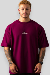 Camiseta Oversized Texturizada - Bordo