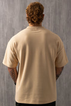 Camiseta Oversized Texturizada - Bege