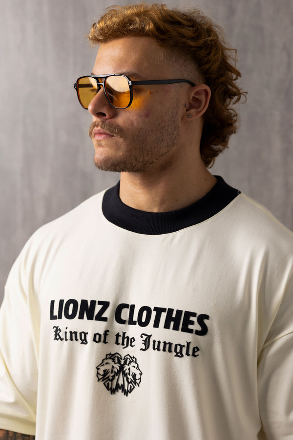 Camiseta Oversized Luxury Veludo - OffWhite&Black