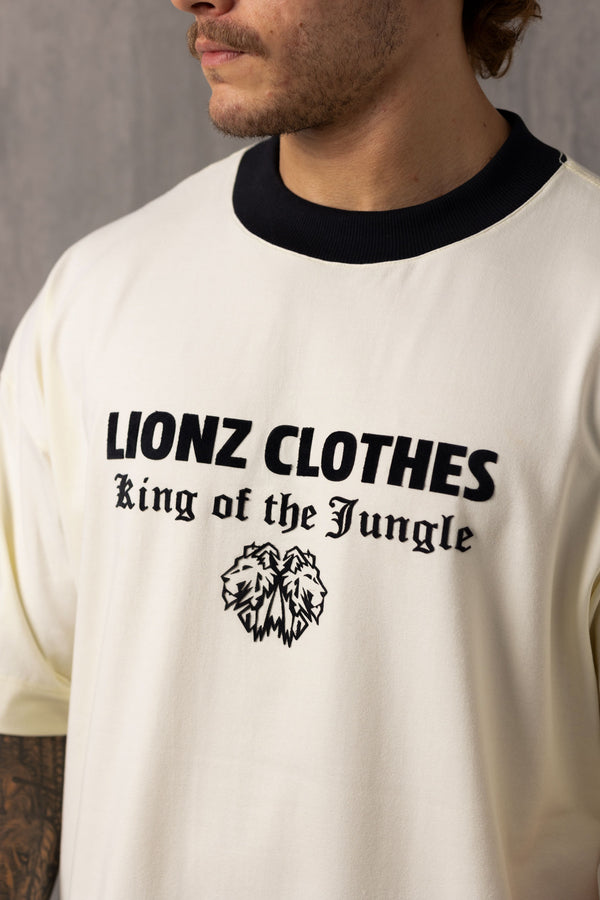 Camiseta Oversized Luxury Veludo - OffWhite&Black