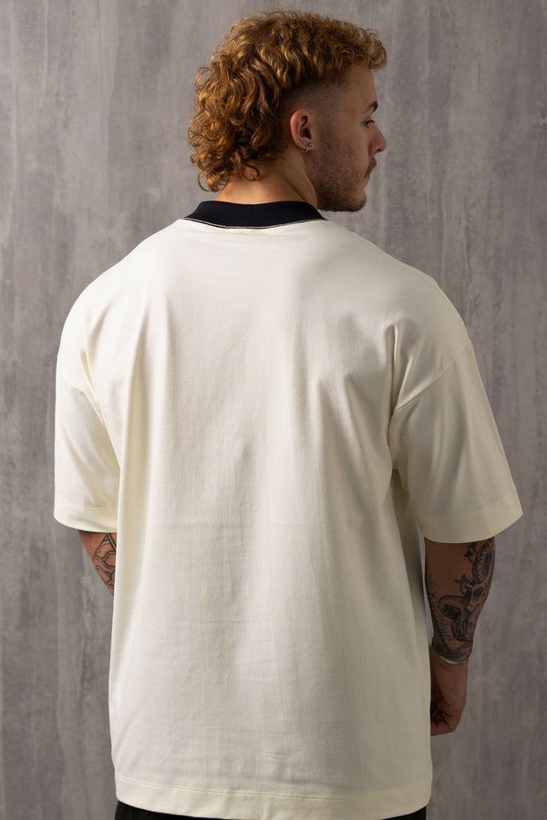 Camiseta Oversized Luxury Veludo - OffWhite&Black