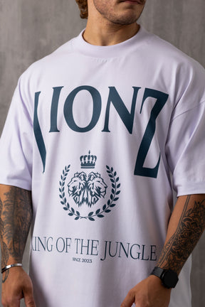 Camiseta Oversized LIONZ KING - Branca