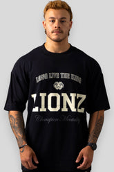 Camiseta Oversized College - Preta