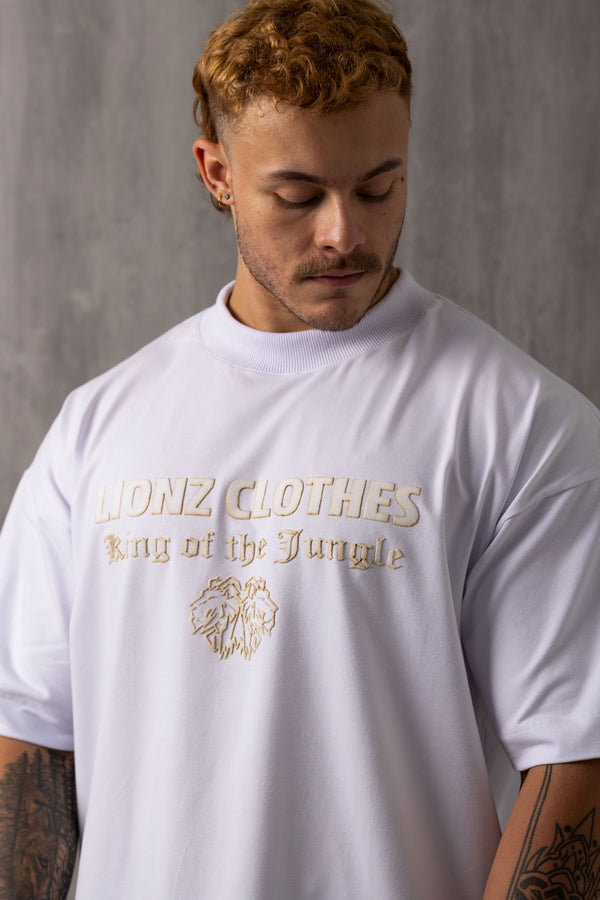 Camiseta Oversized Luxury Veludo - Branca
