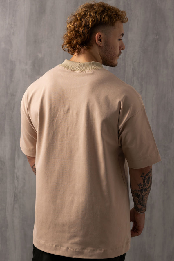 Camiseta Oversized Luxury Veludo - Bege