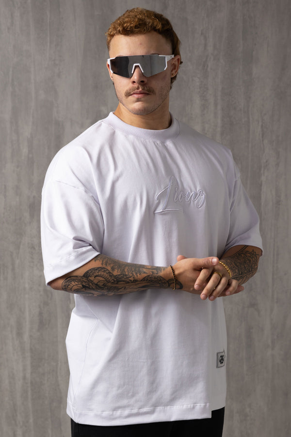 Camiseta Oversized Lionz Bordada - Branca