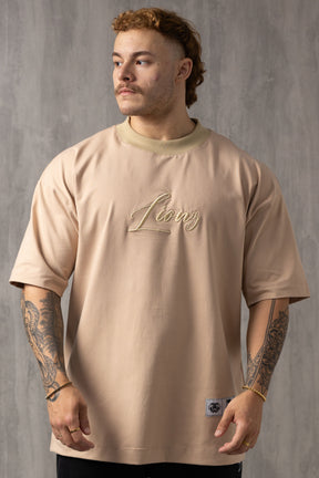 Camiseta Oversized Lionz Bordada - Bege
