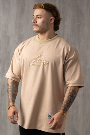 Camiseta Oversized Lionz Bordada - Bege