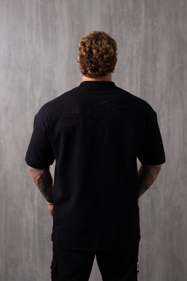 Camiseta Oversized Bordada King - Preta