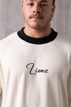 Camiseta Oversized Bordada King - OffWhite&Black