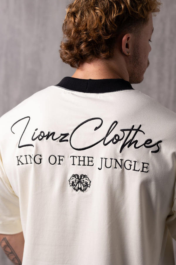 Camiseta Oversized Bordada King - OffWhite&Black