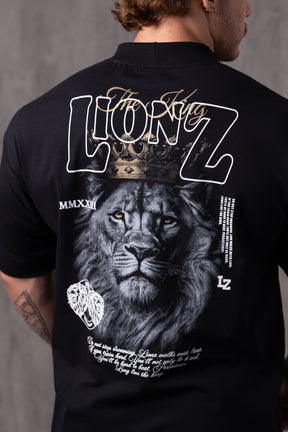 Camiseta Oversized Real King - Preta