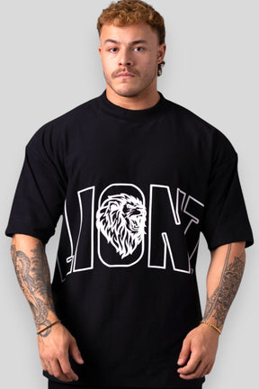 Camiseta Oversized L I O N Z - Preta