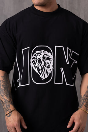 Camiseta Oversized L I O N Z - Preta