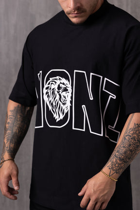 Camiseta Oversized L I O N Z - Preta