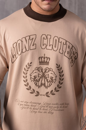 Camiseta Oversized Big Lionz - Bege
