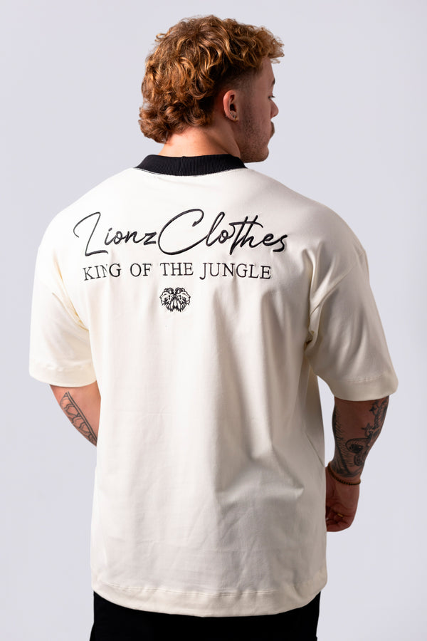 Camiseta Oversized Bordada King - OffWhite&Black