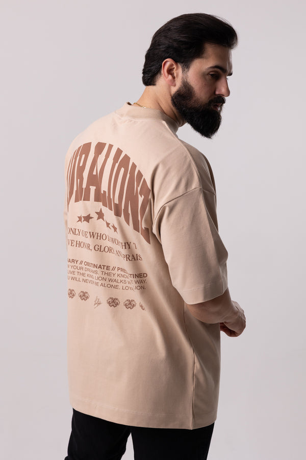 Camiseta Premium Oversized FiveStars - Bege