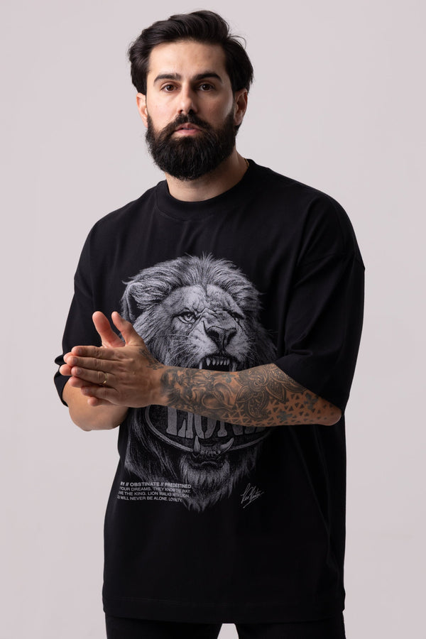 Camiseta Oversized Pingente - Preta