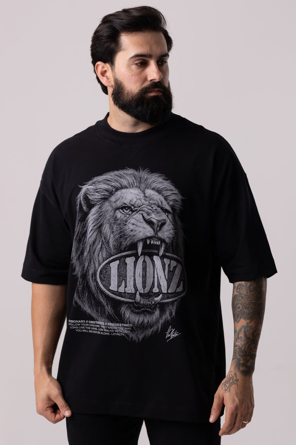 Camiseta Oversized Pingente - Preta