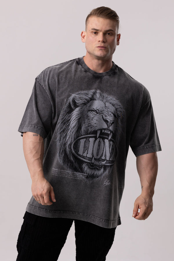 Camiseta Heavy Oversized Pingente - Preta Estonada