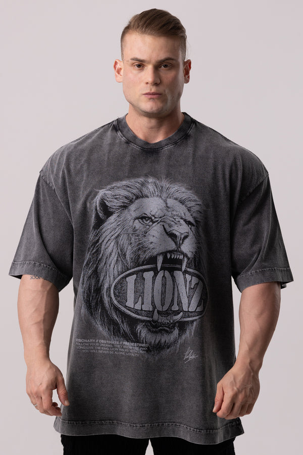 Camiseta Heavy Oversized Pingente - Preta Estonada